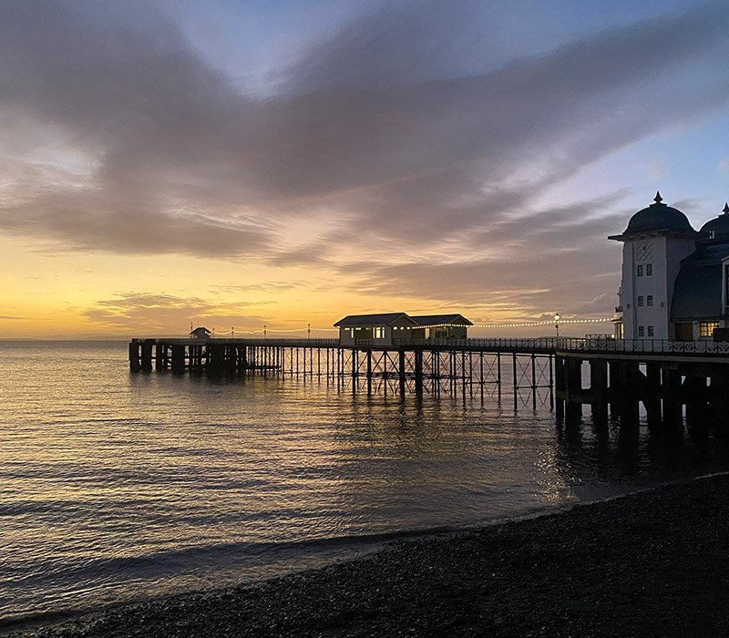 Penarth pier at sunset